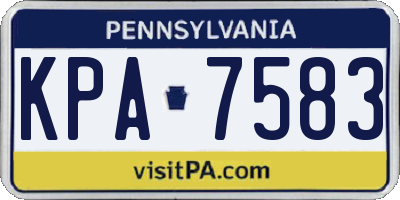 PA license plate KPA7583