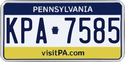 PA license plate KPA7585