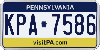 PA license plate KPA7586