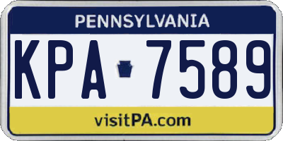 PA license plate KPA7589