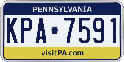 PA license plate KPA7591