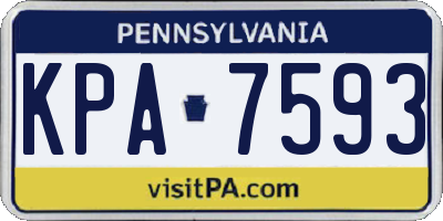PA license plate KPA7593