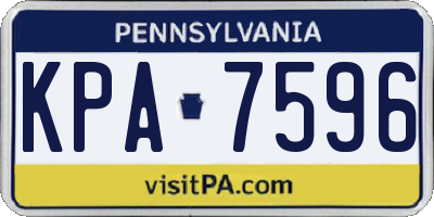 PA license plate KPA7596