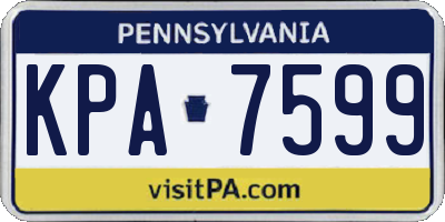 PA license plate KPA7599