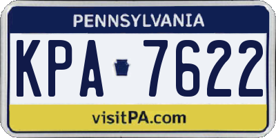PA license plate KPA7622