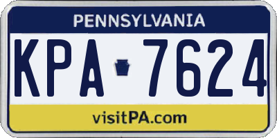 PA license plate KPA7624