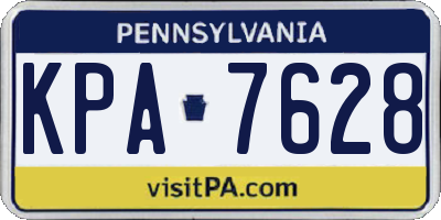 PA license plate KPA7628