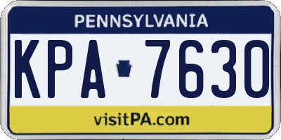 PA license plate KPA7630