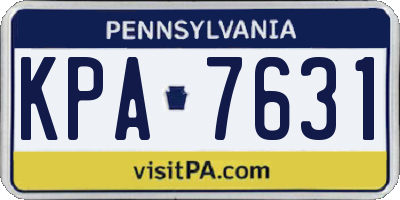 PA license plate KPA7631