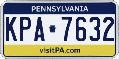PA license plate KPA7632