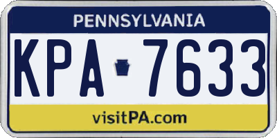 PA license plate KPA7633