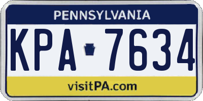 PA license plate KPA7634