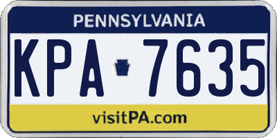 PA license plate KPA7635