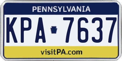 PA license plate KPA7637