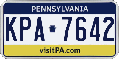 PA license plate KPA7642