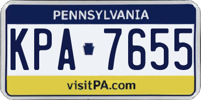 PA license plate KPA7655
