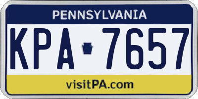 PA license plate KPA7657