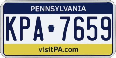 PA license plate KPA7659