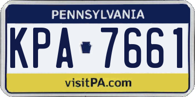PA license plate KPA7661