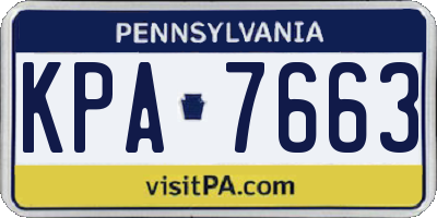 PA license plate KPA7663