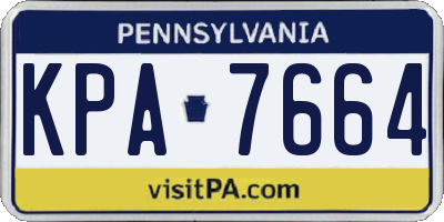 PA license plate KPA7664