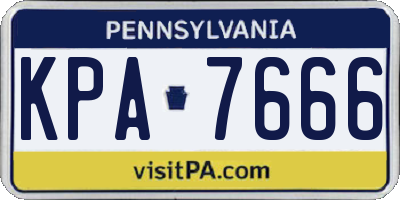 PA license plate KPA7666
