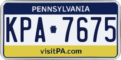 PA license plate KPA7675