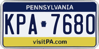 PA license plate KPA7680