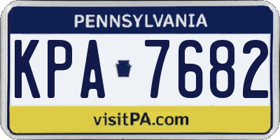 PA license plate KPA7682