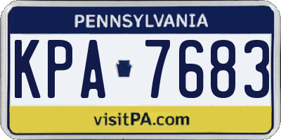 PA license plate KPA7683