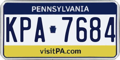 PA license plate KPA7684