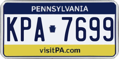 PA license plate KPA7699