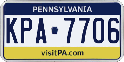 PA license plate KPA7706