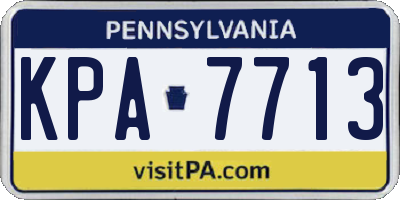 PA license plate KPA7713