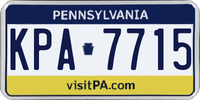 PA license plate KPA7715