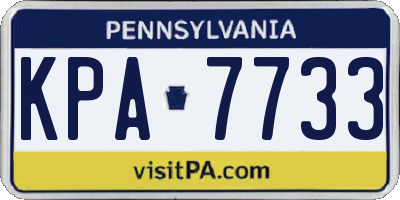 PA license plate KPA7733