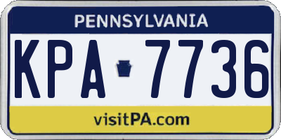 PA license plate KPA7736