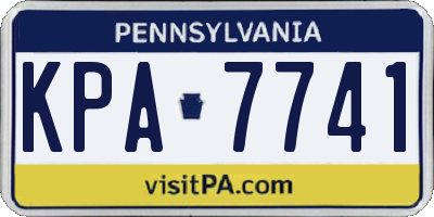 PA license plate KPA7741