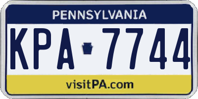 PA license plate KPA7744