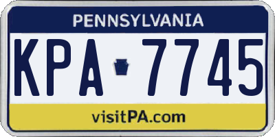 PA license plate KPA7745