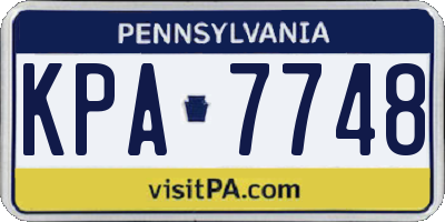 PA license plate KPA7748