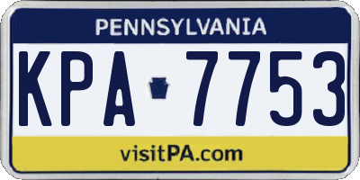 PA license plate KPA7753