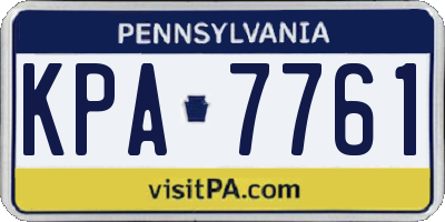 PA license plate KPA7761