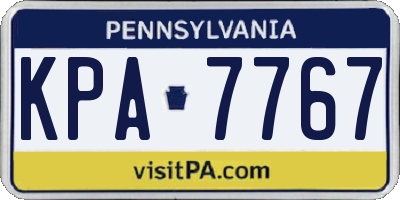 PA license plate KPA7767