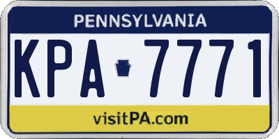 PA license plate KPA7771