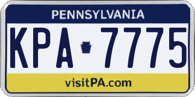 PA license plate KPA7775