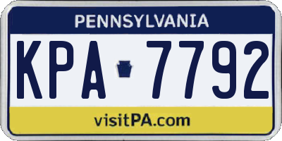 PA license plate KPA7792