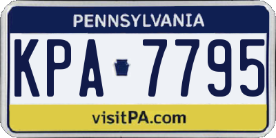 PA license plate KPA7795