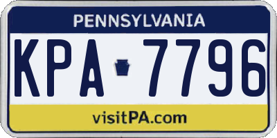 PA license plate KPA7796