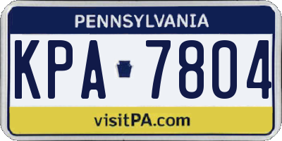 PA license plate KPA7804